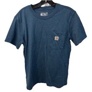 Carhartt T Shirt Women S 4 6 Loose Fit Teal Pocket Tee Logo Pullover Stretch